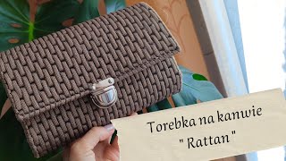 Torebka wyszywana na kanwie plastikowej Ściegiem rattan bag plastic canvas crochet [upl. by Lon]