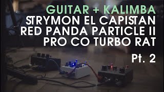 Ambient guitar Kalimba Strymon El Capistan Red Panda Particle II Pro Co Turbo Rat  Part 2 [upl. by Dihsar814]