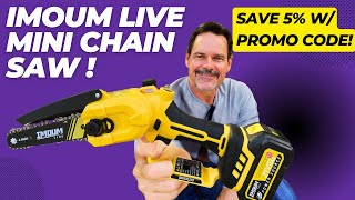 The Best 6 Inch Cordless Mini Chainsaw For My Money My 5 Star Imoumlive Mini ChainSaw Review [upl. by Parthen300]