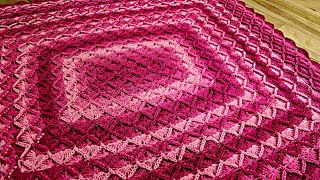 How To Crochet Bavarian Stitch RECTANGLE Blanket  Crochet Tutorial [upl. by Ennovart386]