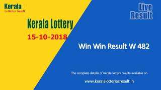 Win Win Lottery Result W 482 15102018  Kerala Lottery [upl. by Lamek]