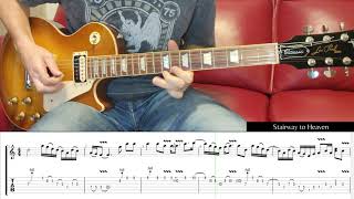 Led Zeppelin  Stairway to Heaven Guitar Solo with TABS [upl. by Ettenot]