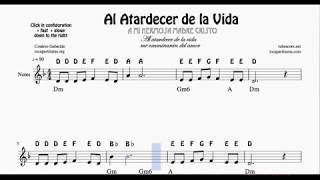 Al Atardecer de la Vida Notes Sheet music for Violin Flute Recorder Oboe At Sunset of Life [upl. by Nollad]