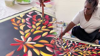 Aboriginal Artist Seamlessly Paints Bush Medicine Leaves  WooGlobe [upl. by Berget]