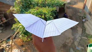 how to make paper bat flapping like butterfly notebook paper flying bat technokriart [upl. by Matta]