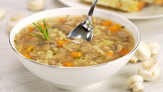 Mushroom Barley Soup Recipe by Always Yummy [upl. by Dduj]