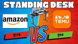 Temu Standing Desk Desk VS Amazon Standing Desk Nearly Half The Price Is There A Difference [upl. by Ymmij]