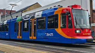 Sheffield SuperTram 105 From Middlewood To Meadowhall [upl. by Skippy]