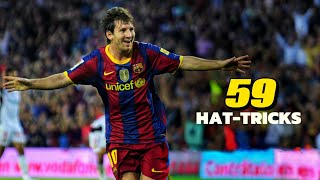 Lionel Messi  All 59 Hattricks in Career Revealed HD [upl. by Ohara826]