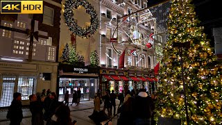 🎄Christmas Lights Walk in Posh Bond Street  2024 🎁 London Christmas Walk 4K HDR [upl. by Atcliffe]