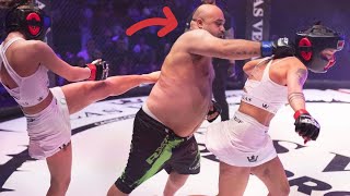 Man DESTROYS 2 Women At Once In Mixed MMA Fight [upl. by Risley]