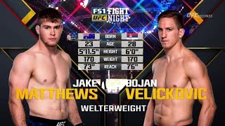 Jake Matthews vs Bojan Velickovic [upl. by Notsur]