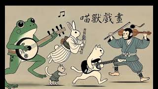 Shamisen X Electric Guitar X Flute X Violin【喵獸戲畫】Background Music for Studying AIgenerated [upl. by Enilrahc]