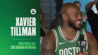 Xavier Tillman Livestream  2024 Boston Celtics Media Day [upl. by Dobson]