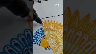 Happy Left handers Day Mandala Art using Pitt Artist Pen Dual Markers FaberCastell [upl. by Conn]