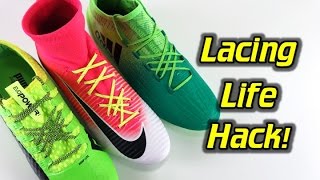 A Better Way of Lacing Your Football BootsSoccer Cleats  Life Hack [upl. by Oibirot]