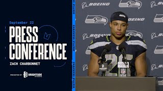 Zach Charbonnet quotWe Stayed Poisedquot  Postgame Press Conference  Week 3 [upl. by Alaikim903]