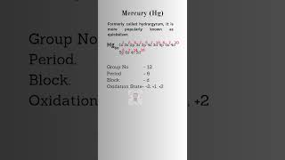 Mercury What is electronic configuration of Hg electronicconfigurationshortsfeed2024 [upl. by Htabazile83]