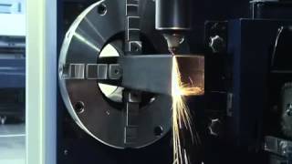 TRUMPF TruLaser 3030  3040 RotoLas Option  Tube Cutting [upl. by Kawai592]