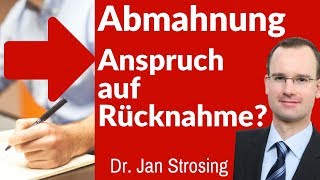 ►Abmahnung Gegendarstellung oder Anspruch auf Rücknahme   ✔ eLearning Arbeitsrecht [upl. by Val]