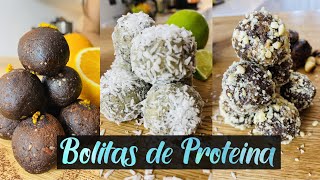 BOLITAS DE PROTEINA  SNACK DE PROTEINA SALUDABLE  MERIENDA SALUDABLE Y FIT [upl. by Ecnerual]