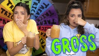 GROSS Trick or Treat Smoothie Challenge  Merrell Twins [upl. by Ursulette]