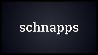 Schnapps Meaning [upl. by Irret]