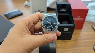 Tissot PRX Powermatic 80 Blue Unboxing [upl. by Inaffyt]