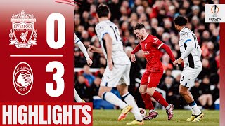 Reds Suffer QuarterFinal First Leg Loss in Europa League  Highlights  Liverpool 03 Atalanta [upl. by Oileve]