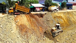 Great Team Work Experience Skill Operator Processing With Excavators Bulldozers And Dump Truck [upl. by Burack]