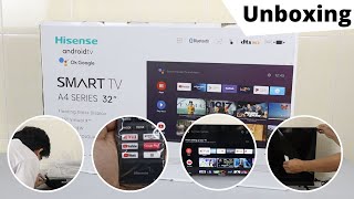 Hisense Android Smart TV 32 Inch A4 Series Unboxing and Review  Model 32A4G [upl. by Eenitsed]