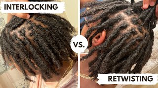 INTERLOCKING VS RETWISTING LOCS  WHY I STOPPED INTERLOCKING MY LOCS  PROS amp CONS [upl. by Horbal781]