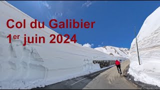 Passage du col du Galibier le 1er juin 2024 dans la neige depuis la Savoie [upl. by Ecnarf599]