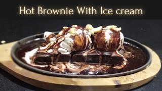 Hot brownie😍 with Ice Cream🍦 browniewithicecream sizzlingbrownie icecream hotbrownie dessert [upl. by Aicelf]