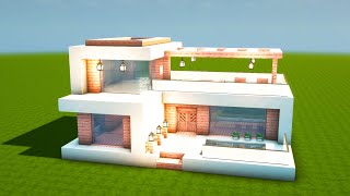 MODERNE LUXUSVILLA mit POOL in MINECRAFT bauen TUTORIAL HAUS 312 [upl. by Amerd]