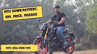 Yamaha MT15 2024 EMI downpayment mileage User Review [upl. by Ibur]