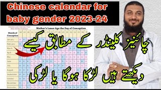 Chinese calendar baby Gender 2023  2024 calendar [upl. by Llerad]