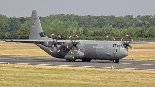 Lockheed Martin C130J30 Hercules Danish Air Force departure at RAF Fairford RIAT 2018 AirShow [upl. by Vittorio]