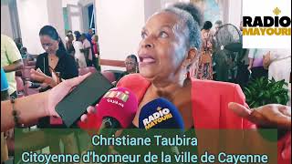 Christiane Taubira élevée au titre de citoyenne dhonneur de la ville de Cayenne [upl. by Sirmons387]