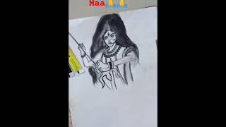 Maa Durga scathing drawing 🙏sorts youtubeshorts drawing flowerart RituASingh [upl. by Ham974]