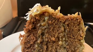 OLD SCHOOL TRIPLE LAYER GERMAN CHOCOLATE 🍫 CAKE FRIDAY NIGHT CAKE 🎂 OF THE WEEK SEGMENT [upl. by Ruenhcs878]