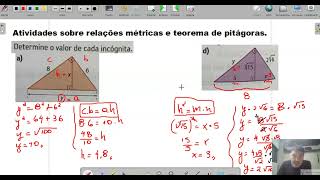 43 Atividades sobre relações métricas e teorema de Pitágoras 9° ano [upl. by Domenech]