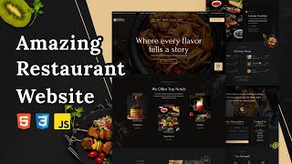 How to Make a Restaurant Website Using HTML CSS JavaScript [upl. by Samal886]