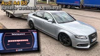 Audi A4 B8 Batterie richtig wechseln amp codieren  DIY Tutorial  QUALITATIEF [upl. by Brockwell]