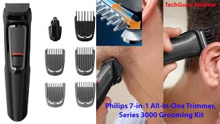 Philips Multigroom Series 3000 MG3720 TESTING HAIR CUTTING [upl. by Hagan214]