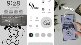 Snoopy themed phone customization tutorial  Samsung Galaxy S24 Ultra [upl. by Nerrat]