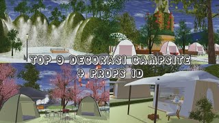 TOP 9 DECORASI CAMPSITE  PROPS ID  SAKURA SCHOOL SIMULATOR [upl. by Jolenta]