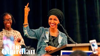 Ilhan Omar reacts to becoming the first Somali American in Congress [upl. by Carmon]