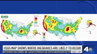 New USGS maps show likelihood of big quakes in California and US [upl. by Enirahtac]