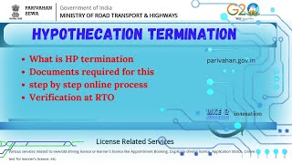 How to remove hypothecation from RC book onlineparivahan rto [upl. by Princess]